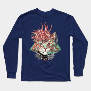 Fluffy Punk Cat Long Sleeve T-Shirt